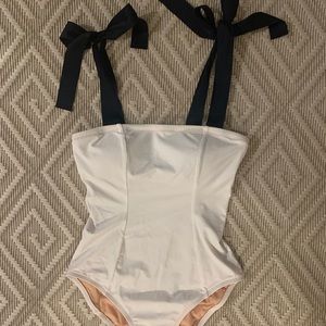 JCrew White and Black One Piece Swimsuit